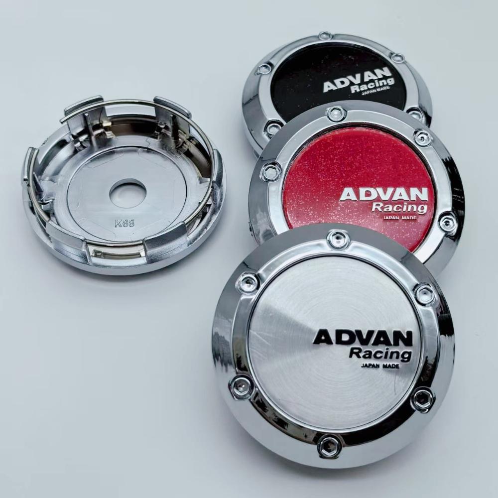4pcs 66mm Car Wheel Center Caps With Advan Logo Emblem Badge Wheel Hubcaps Rims Hub Center Dust Cover Car Styling Accessories