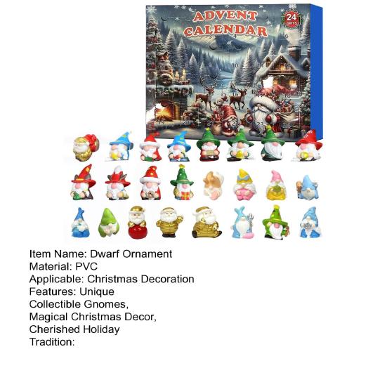 Рождественский адвент-календарь Yousheng Gnome 2024, 24 гнома, украшения, праздничный отсчет, декор, волшебные гномы, коллекционные игрушечные фигурки, украшение для детей