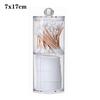 Cotton Swab Organizer Storage Bamboo Cover Acrylic Round Organizer Makeup Storage Box Container Organizadores