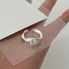 Elegant Blue Zircon Copper Ring For Women Unique Adjustable Open Finger Style