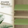 Bookshelf Storage Shelf With 3 Compartments And Adjustable Shelf 60 X 24 X 93 Cm Natural Wood