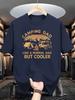 Camping Retro Tee T Shirt Unisex Vintage Sunset Rv Tent Campfire Mountain Print Short Sleeve Cotton Casual Tops