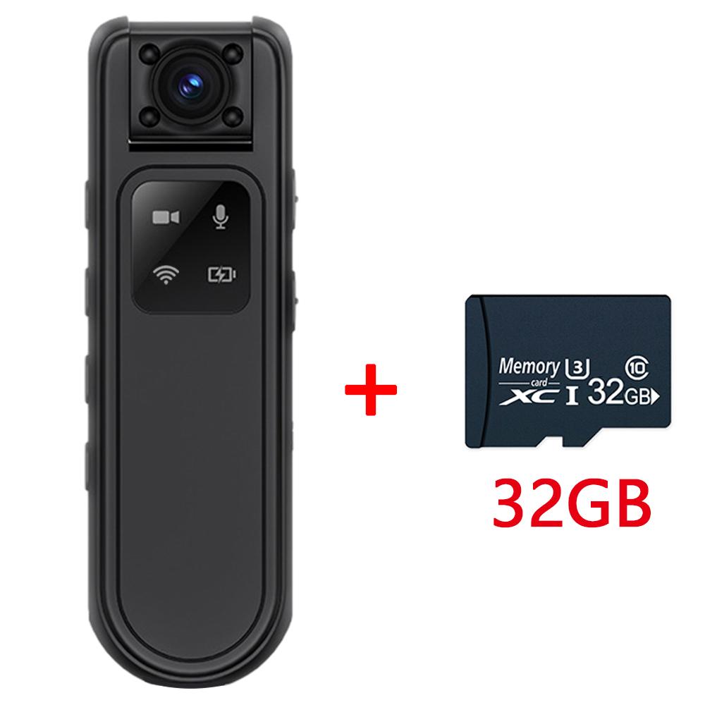 Мини-камера 2K HD, Wi-Fi, вращающийся объектив на 180°, спортивный видеорегистратор для занятий спортом на открытом воздухе, ночного видения, полицейская камера, задний зажим, длительный срок службы батареи