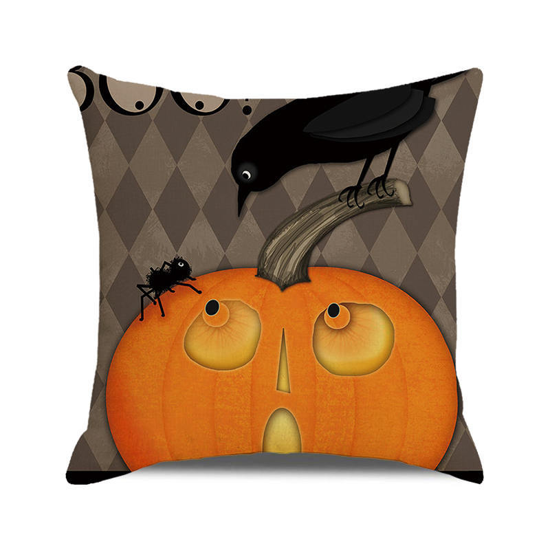 Halloween Horror Pumpkin Print Pattern Cushion Cover Home Living Room Sofa Decoration Throw Pillow Cover 45x45cm