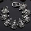 Bikers Lion Heads Chain Bracelet Men Heavy Stainless Steel Men's Charm Bracelets Bangles Best Friends On Hand Bands Male Jewelry