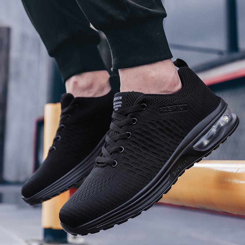 Мужские кроссовки для бега, удобные, дышащие, женские, сетчатые, с воздушной подушкой, черные, кроссовки для любителей тренировок, велоспорта, тенниса, спортивная обувь Zapatillas