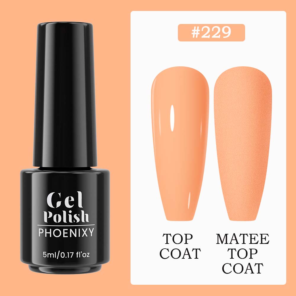 PHOENIXY 5ML Long-lasting Gel Nail Polish Top Base Coat Needed UV LED Soak-off Gel Nail Varnishes