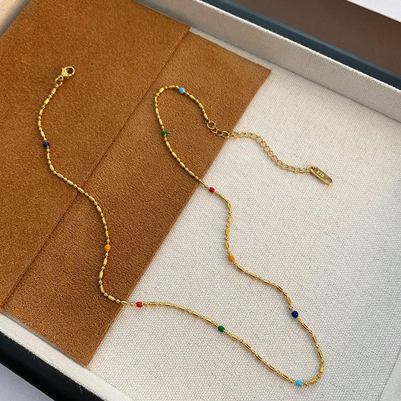 Корейский стиль Подвеска-чокер в виде собаки из воздушных шаров - Милый трехмерный эмалевый дизайн из титановой стали