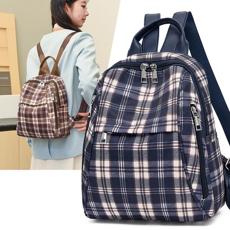 Рюкзак Campus Retro Plaid для учеников младших и старших классов, школьная сумка для девочек, большая вместимость, школьная сумка для книг