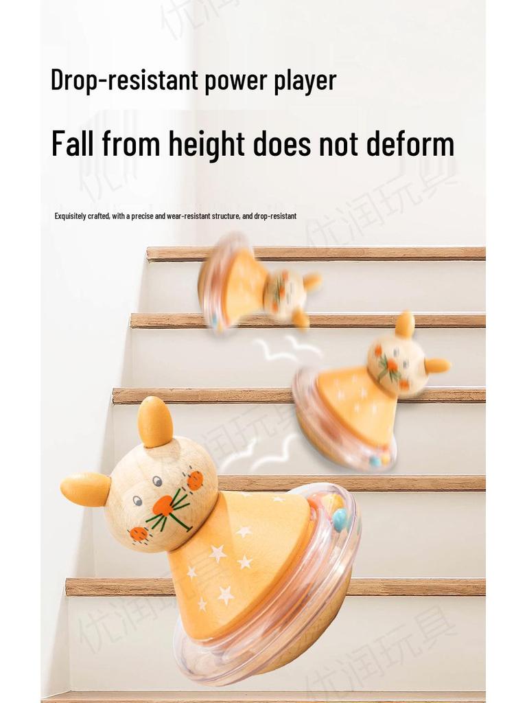 Деревянная пирамидка с мультяшными животными - Милая игрушка-неваляшка для малышей