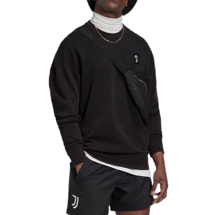 Adidas Футболка свободного кроя с круглым вырезом и принтом «Ювентус», мужские топы, черная HD8866