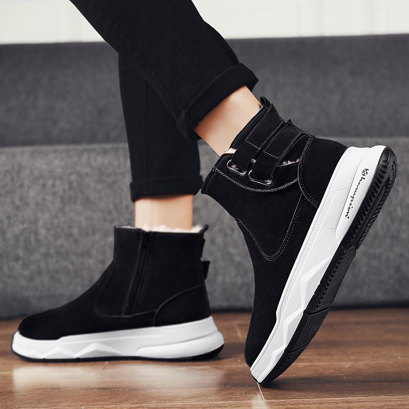 Зимние мужские толстые и мягкие теплые и модные хлопковые ботинки с высоким верхом на толстой подошве зимние ботинки повседневная хлопковая обувь