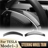 Для Tesla Model 3 Highland 2024 ABS Матовый Яркий Углепластик Отделка Рамки Рулевого Колеса Новой Модели 3 Аксессуары для Интерьера