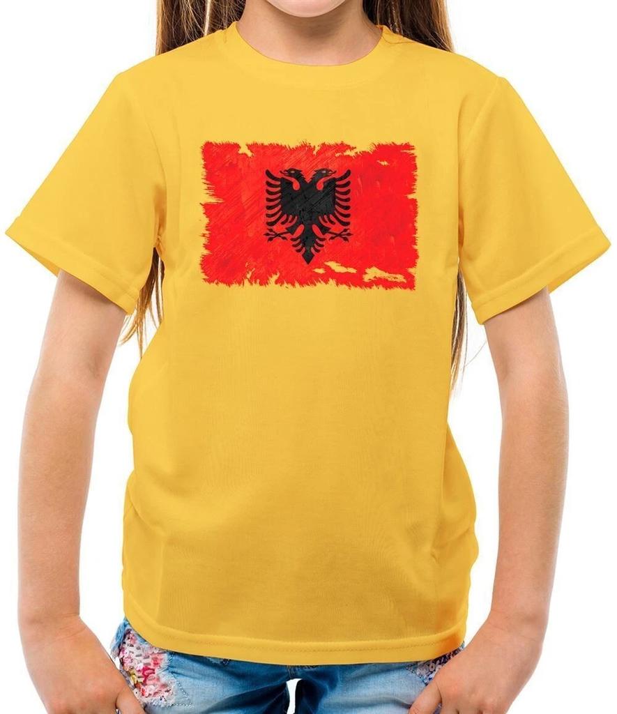 Albania Grunge Flag - T-Shirt - Albanian Flags Republic Tirana - Lek