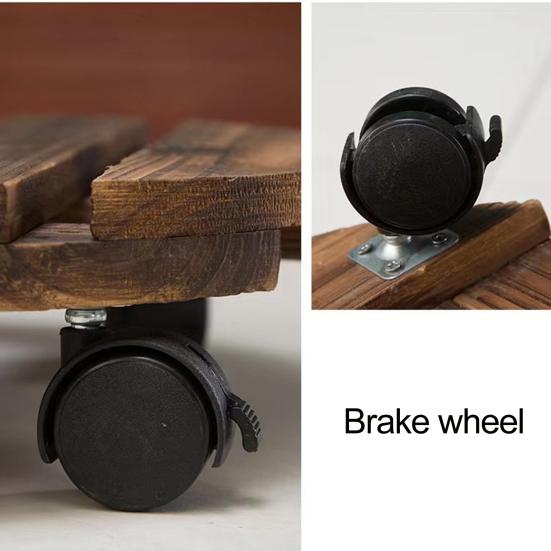 Деревянная подставка для растений на колесах с грузоподъемностью 40 кг, многофункциональная подставка для цветочных горшков с фиксируемыми на 360° роликами