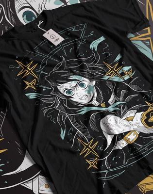 Муичиро Токито Футболка Kimetsu no Yaiba Demon Slayer Аниме Черная Рубашка Все Размеры