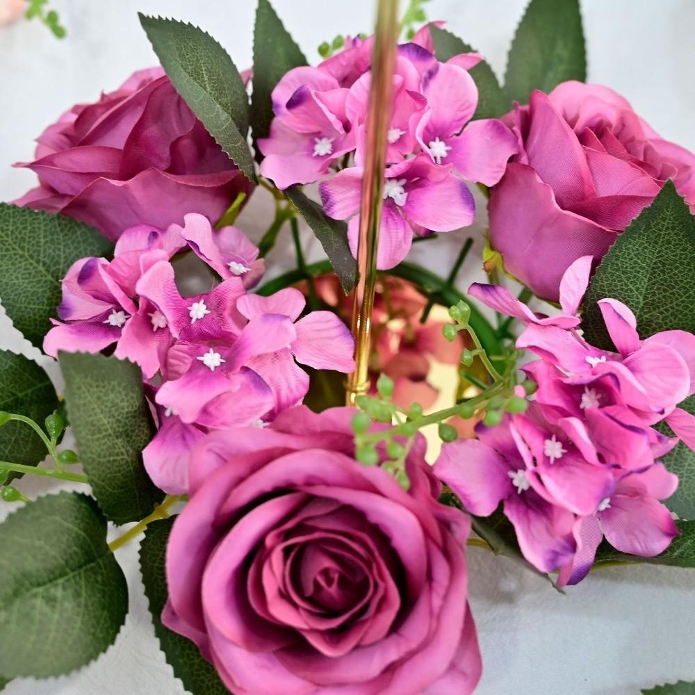 European Style Candle Rings Wreaths Simulated Fake Rose Flower Artificial Flowers Window Display