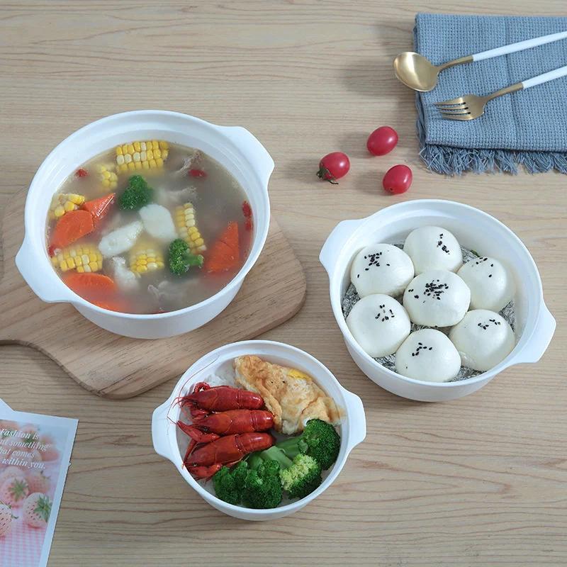 S/M/L Microwave Oven Special Box with Lid Heated Soup Pot Rice Steamed Dumpling Food Cooking Container Food Grade Kitchen Tool