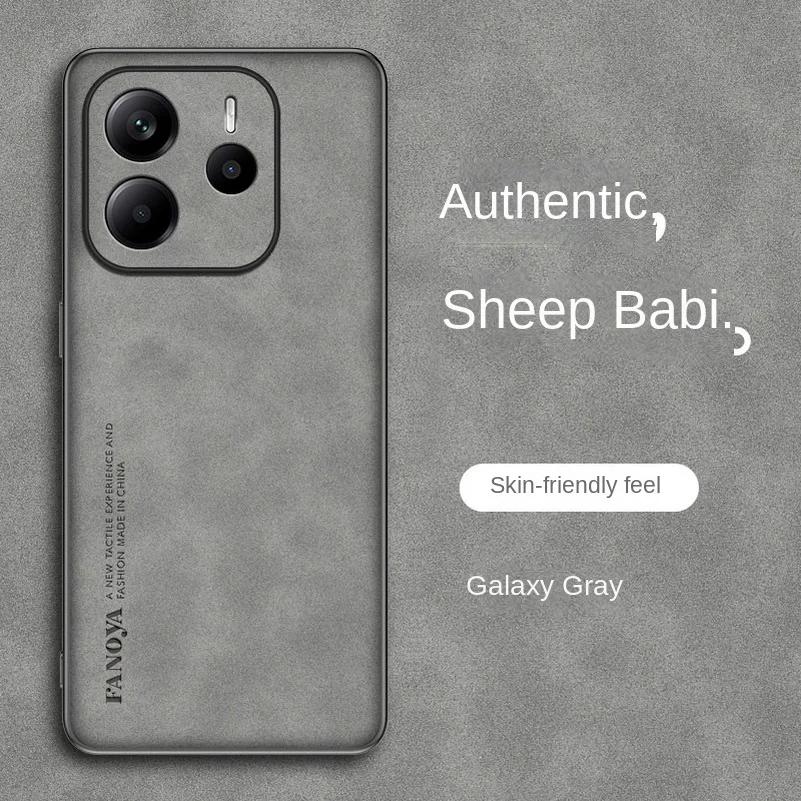 Кожаный противоударный чехол для телефона Skinsheep для Xiaomi Redmi Note 14 4G Note14 Pro + матовый силиконовый защитный чехол для камеры Redmi Note 13 12 14pro