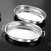 Stainless Steel Barbecue Grill Pan Deepened Fish Steamer Oval Grilled Fish Pan  Commercial