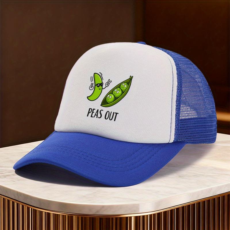 Peas Out Meme Trucker Hat Funny Vegetable Graphic Mesh Baseball Cap Casual Unisex