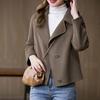 Женский пиджак с лацканами, однобортный, односторонний, шерстяной, пальто свободного покроя, короткий, термобелье