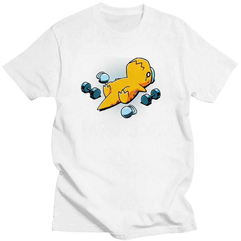 Dino Sore Funny Dinosaur Workout Gym Lifting Fitness T Shirts 100 Cotton Tees Shirt Streetwear Tshirts ShortSleeve Clothes