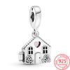 Новый S925 стерлингового серебра теплый семейный дом кулон шарм подходит модный момент браслеты и ожерелья Diy женские ювелирные изделия подарки
