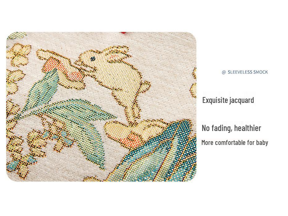 Детский водонепроницаемый двусторонний комбинезон: Стиль Китайского Нового года - Осенне-зимняя защитная одежда с нагрудником, грязеотталкивающая.