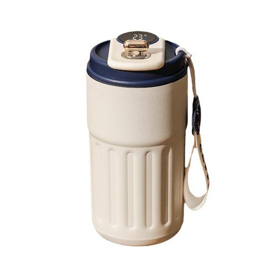 Умная термоизоляционная чашка емкостью 450 мл с герметичной крышкой и дисплеем температуры для домашнего офиса на открытом воздухе