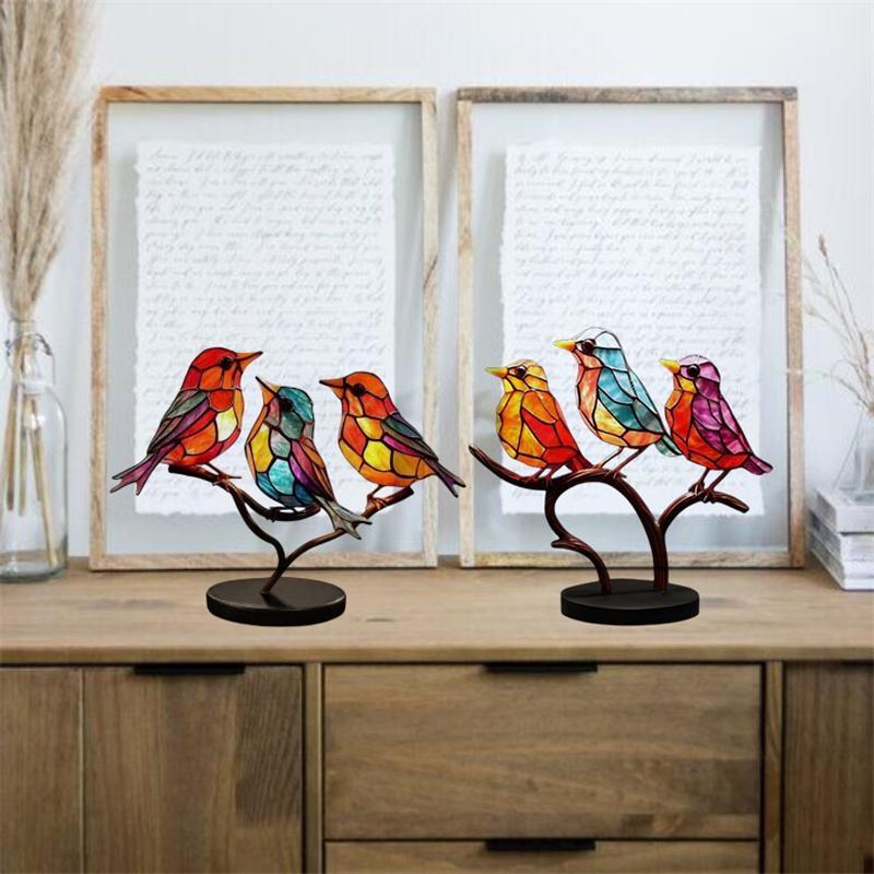 Акриловые птицы, декоративные украшения на ветках, украшения для групп птиц или украшения для домашнего офиса, 5 стилей