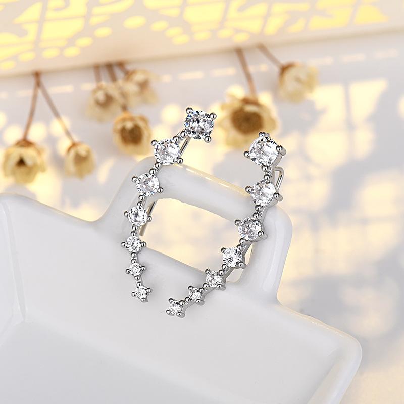 New 925 Sterling Silver High Quality Zircon Stud Earrings for Women Exquisite Student Girlfriend Jewelry Accessories Wedding