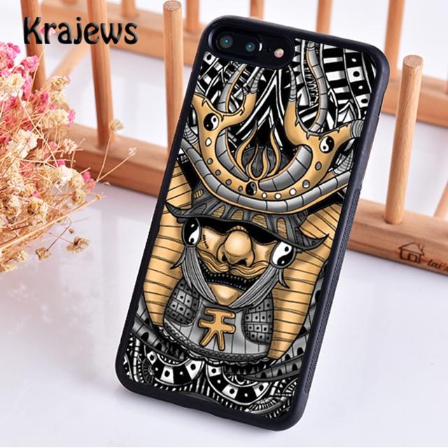 Krajews Япония Шлем Самурая Мягкий Чехол для Телефона Для iPhone 17 Air 16 15 14 plus 11 12 13 pro max Plus coque Fundas