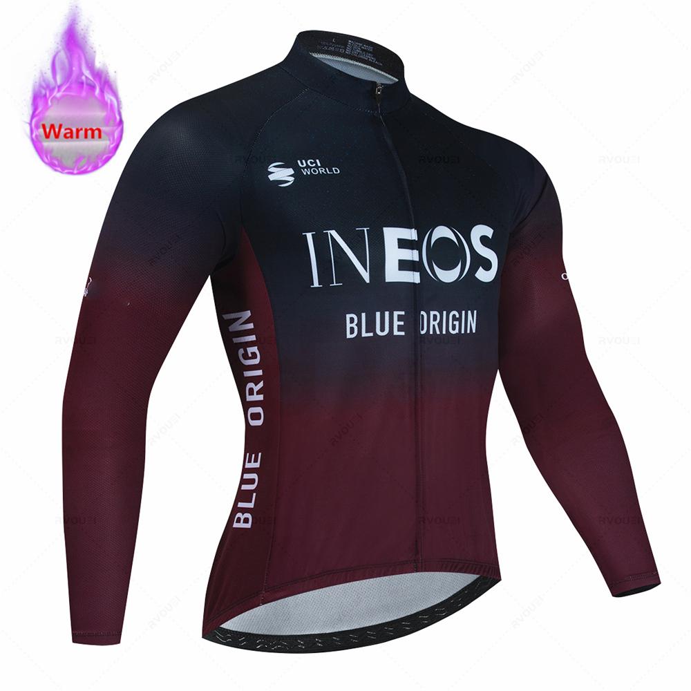 Ineos Зимняя термобельё для велоспорта Мужской джерси костюм для велоспорта Одежда для активного отдыха на природе Комбинезон с брюками Ropa Maillot Ciclismo Hombre
