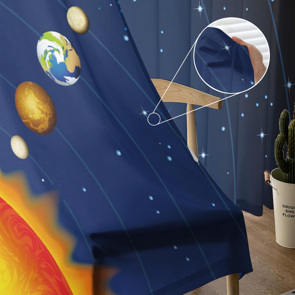 Современные шторы Galaxy Planet для гостиной, прозрачные тюлевые шторы, оконная кисея для спальни, аксессуары, декор