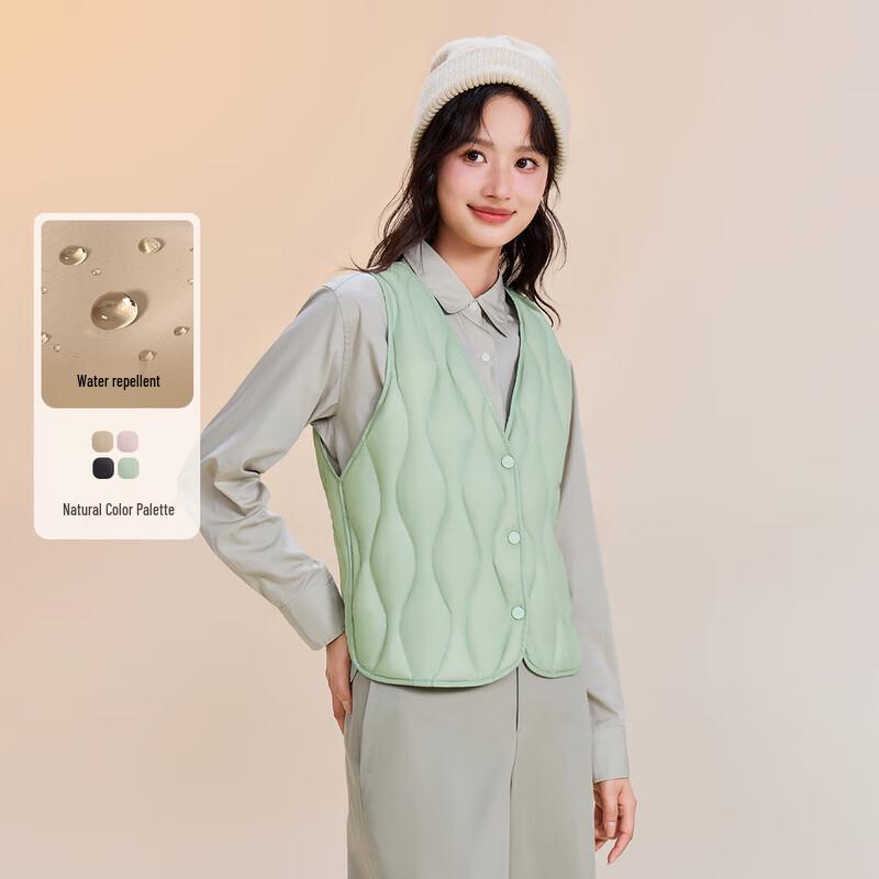 XueZhongFei Женский классический легкий пуховый жилет с V-образным вырезом