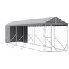 Vidaxl Kojec Dla Psa, Z Dachem, Srebrny, 2X10X2,5M, Stal Galwanizowana