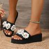Мода 2025 Мода Женская обувь Базовые женские тапочки Новые цветочные пляжные тапочки Женские Летние Бестселлер Удобные тапочки-клинья