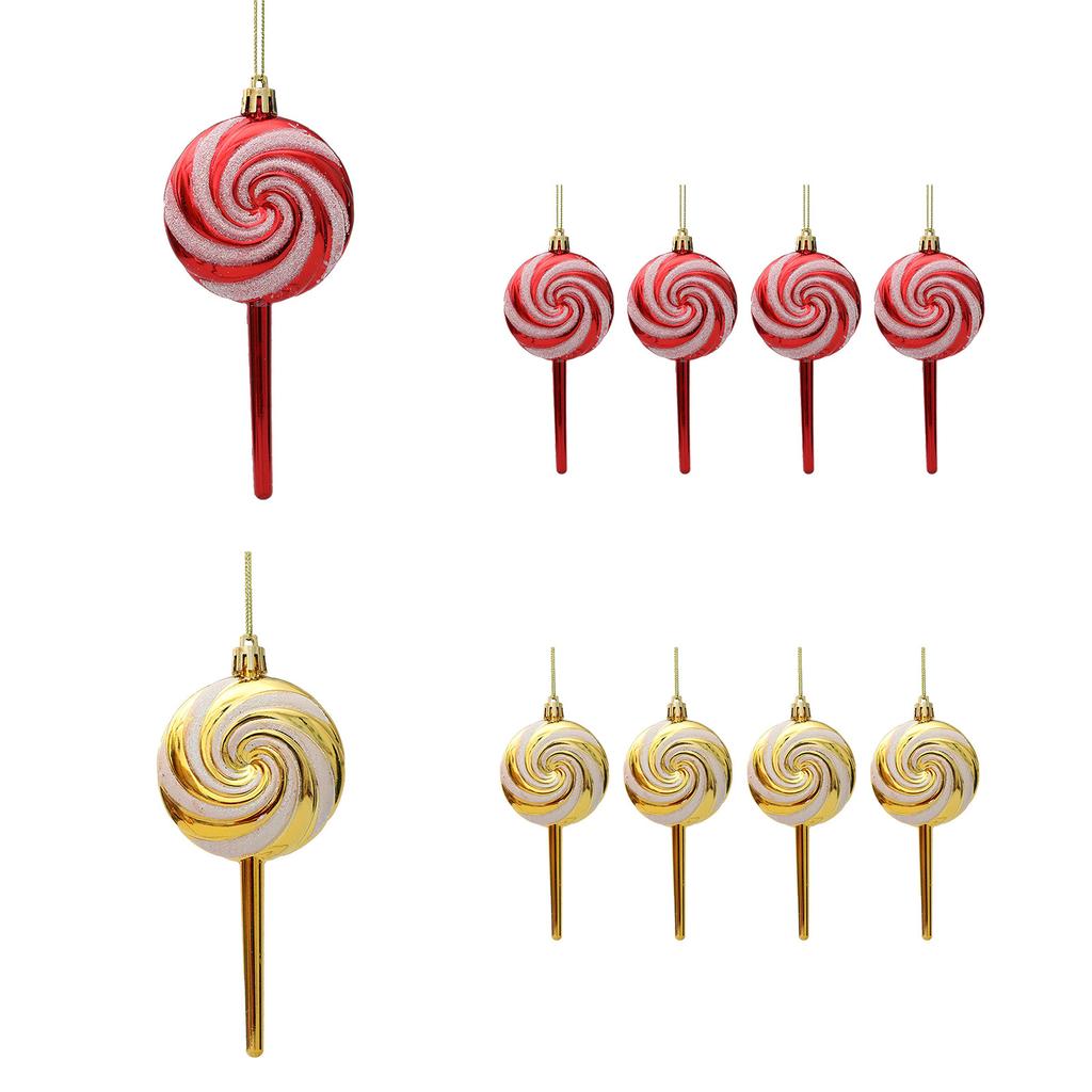 Set of 4 Colorful Acrylic Candy Christmas Lollipop Ornament Festive Decorations for Christmas Tree Party