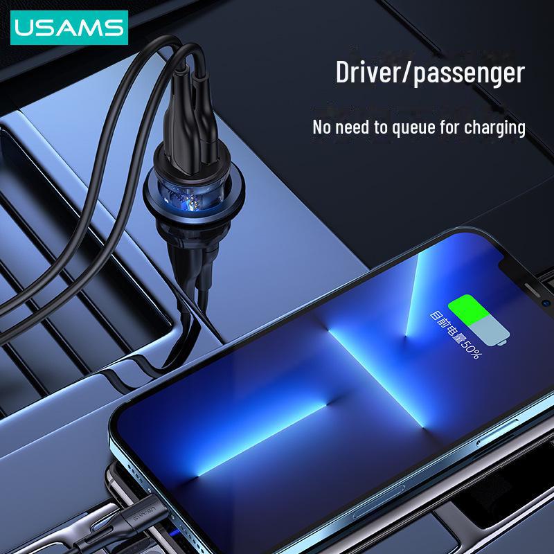 Youshengshi 3A Прозрачное мини-автомобильное зарядное устройство для прикуривателя