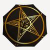 Golden Baphomet Pentagram Umbrella, Portable 3-Fold Compact Umbrella,Christmas Gift ES491