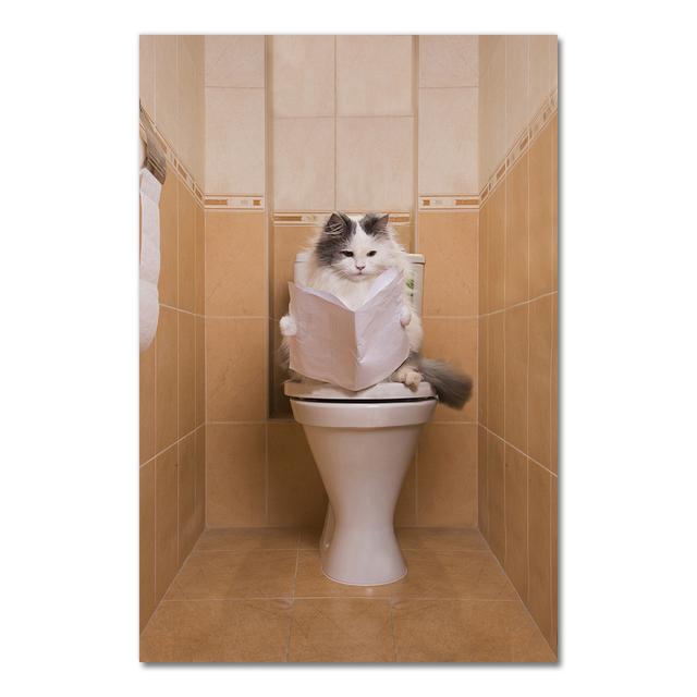 Скандинавский стиль, туалетная собака, газета, постер с животными, забавная мультяшная картина, украшение для детской комнаты, художественный декор, холст, картина без рамки