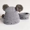 Windproof Baby Beanie Cap Ear Protection Hat Scarf Set Winter Kids Knitted Hat  Toddler
