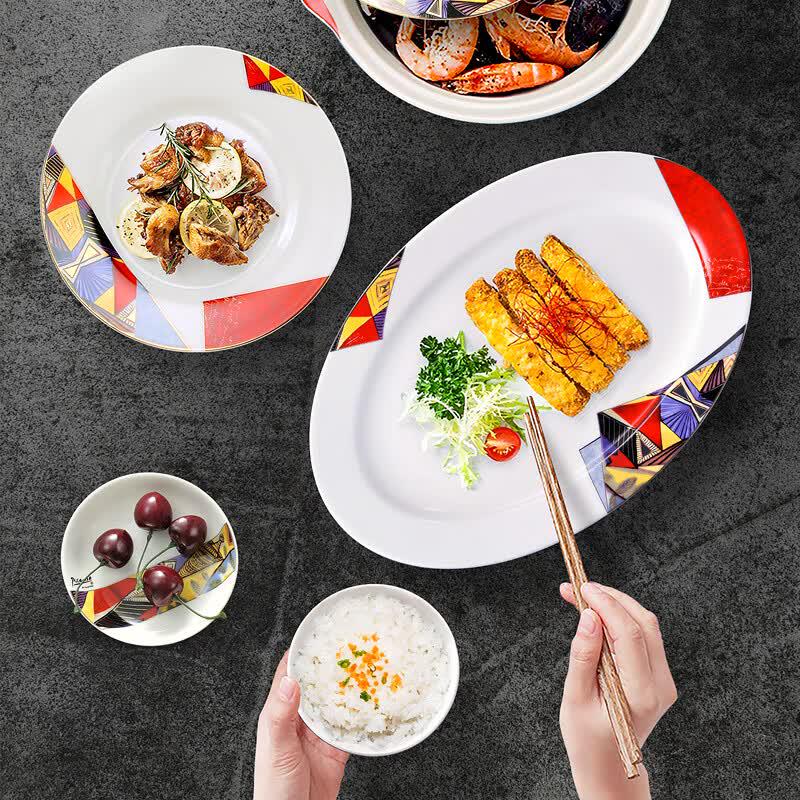 PIMIO Dora 28-Piece Ceramic Dinnerware Set