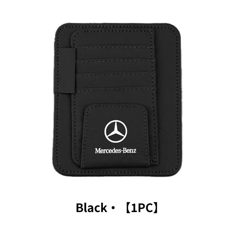JGAWR1 Car Sun Visor Glasses Holder Card Bag Eyeglasses Storage Clip For Mercedes Benz AMG A C E S Class W201 W210 W108 W204 W205 W203