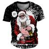 Футболка с изображением Санта-Клауса в стиле хип-хоп, мужская одежда, футболки с круглым вырезом, 3D-принт, забавная живопись, 2024, уличная мода, фестивальные футболки