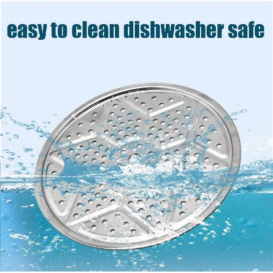 14" Round Stainless Steel Steamer Rack, Pressure Cooker Canner Racks Stock Pot Steaming Tray Stand Cooking Toast Bread Salad Baking