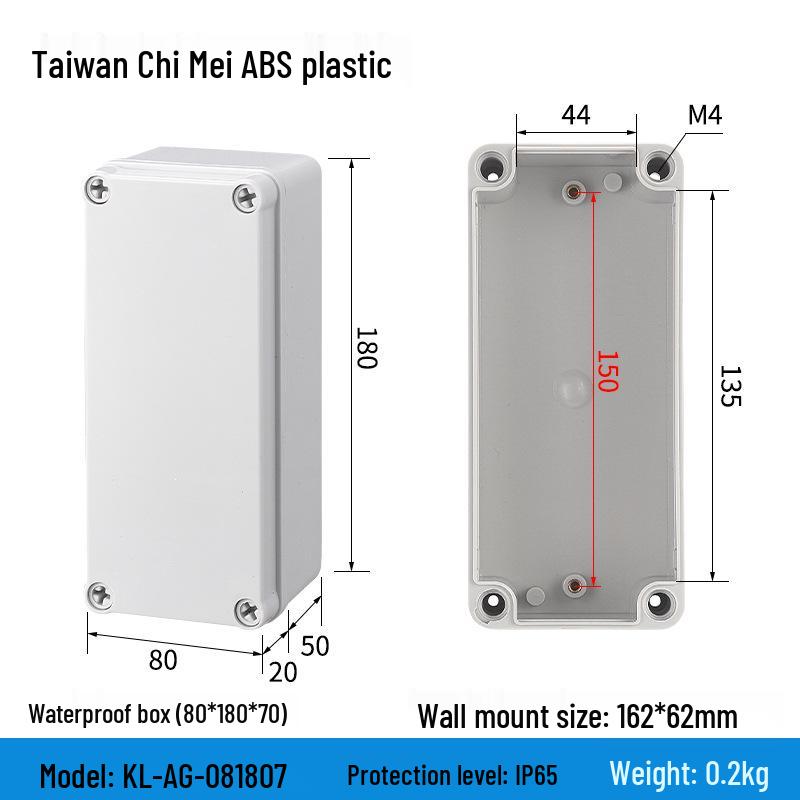 Уличный водонепроницаемый ABS корпус блока питания и розетки для мониторинга с клеммной колодкой и кнопкой
