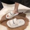 Mao Mao Slippers Women Wear 2025 Autumn New Internet Celebrity Explosion High Sense Go Out Thick Bottom Internet Celebrity Home Cotton Mop