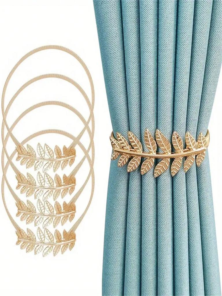 1 шт. Модная металлическая подхватка для штор - Дизайн пружины Алюминиевый сплав Резьба по листьям Подхватка для штор для штор, Современная декоративная подхватка для штор